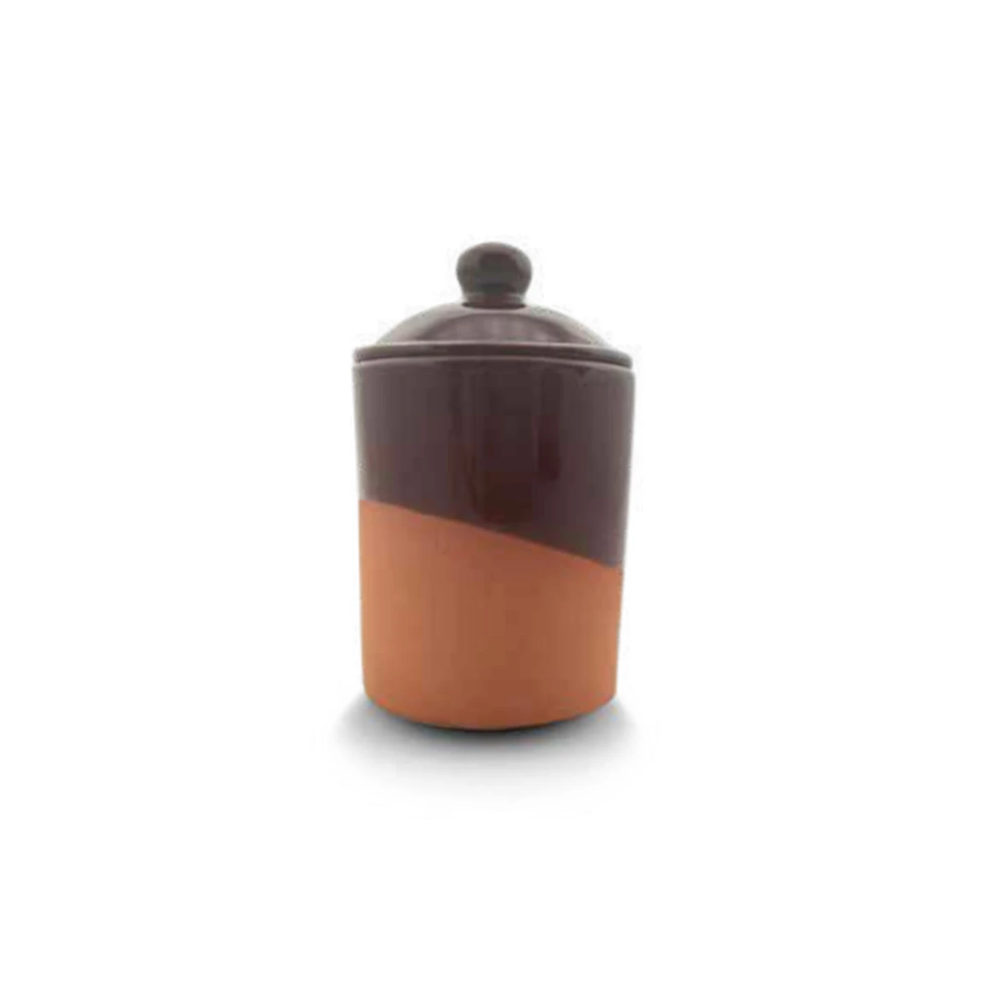 baharatlik - storage cup 8,5*13 cm, (inner & half outer color glazed), 1 pcs
