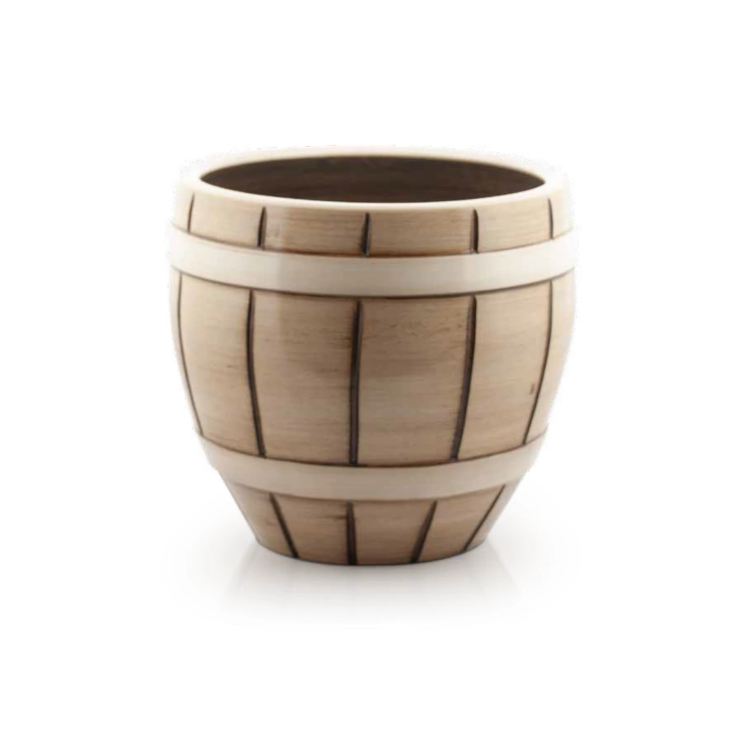 BARREL (WHİTE) - GARDEN PLANTER 5,6 LT, 32*28 CM, (POWDER COATING COLOR)