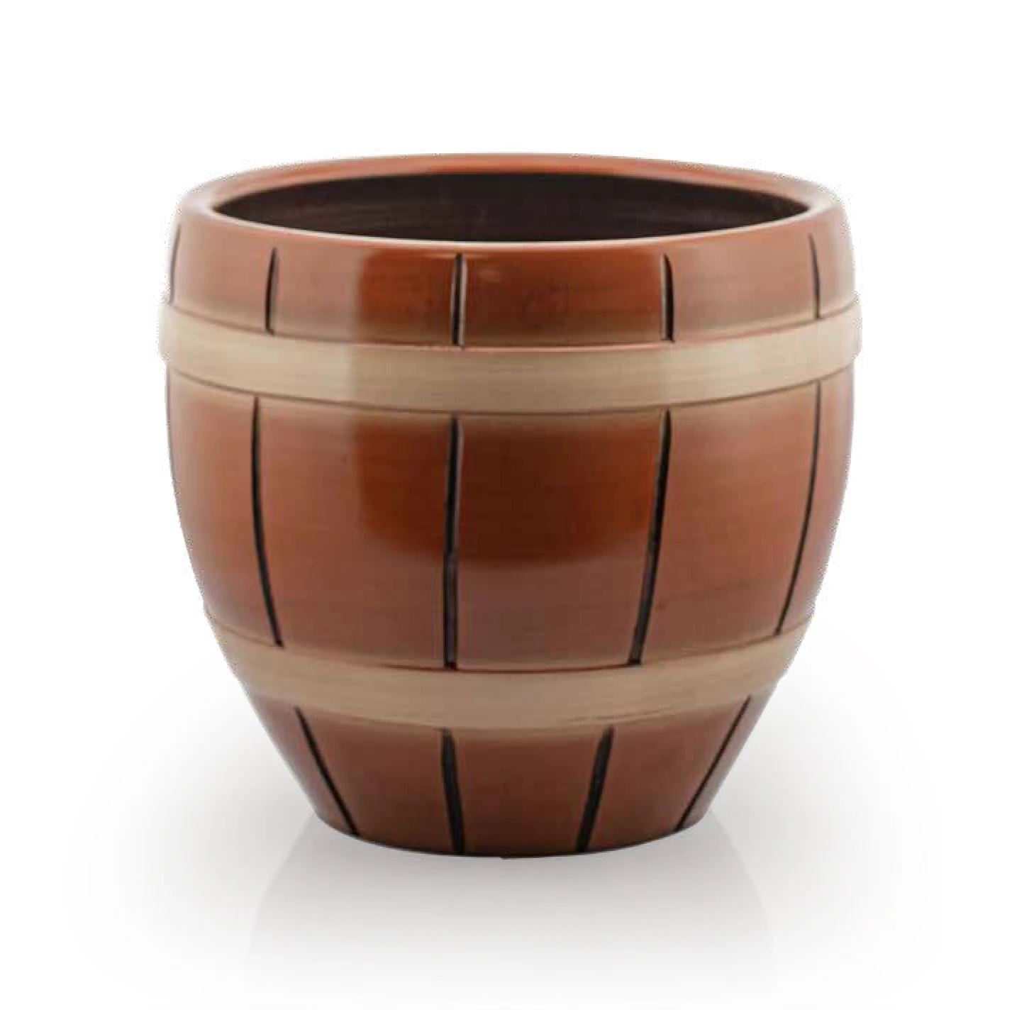 BARREL (WOODEN) - GARDEN PLANTER 9,5 LT, 40*37 CM, (POWDER COATING COLOR)