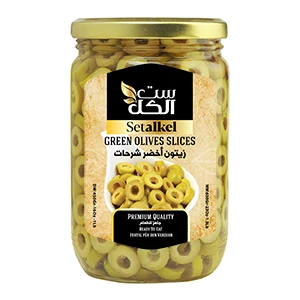 Green olives slices