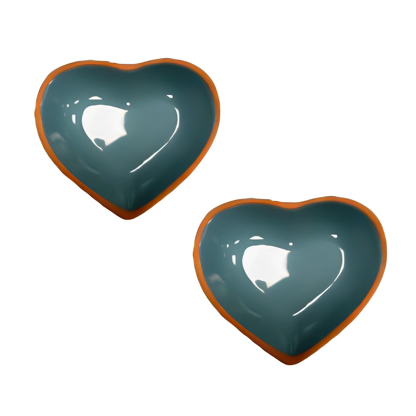 gulluce - heart shape plate, 14*13*3.5 cm, (inner color glazed), 2 pcs set, gift box