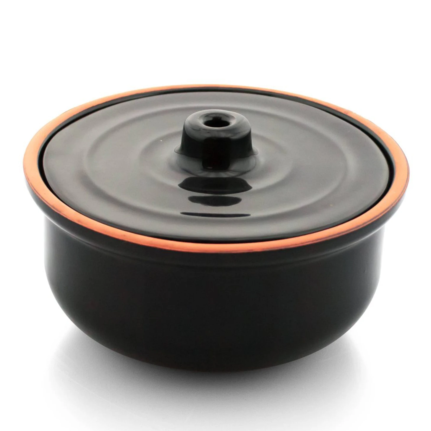 guvec - oven casserole with cover lid 31*16 cm, (full black glazed), 1 pcs