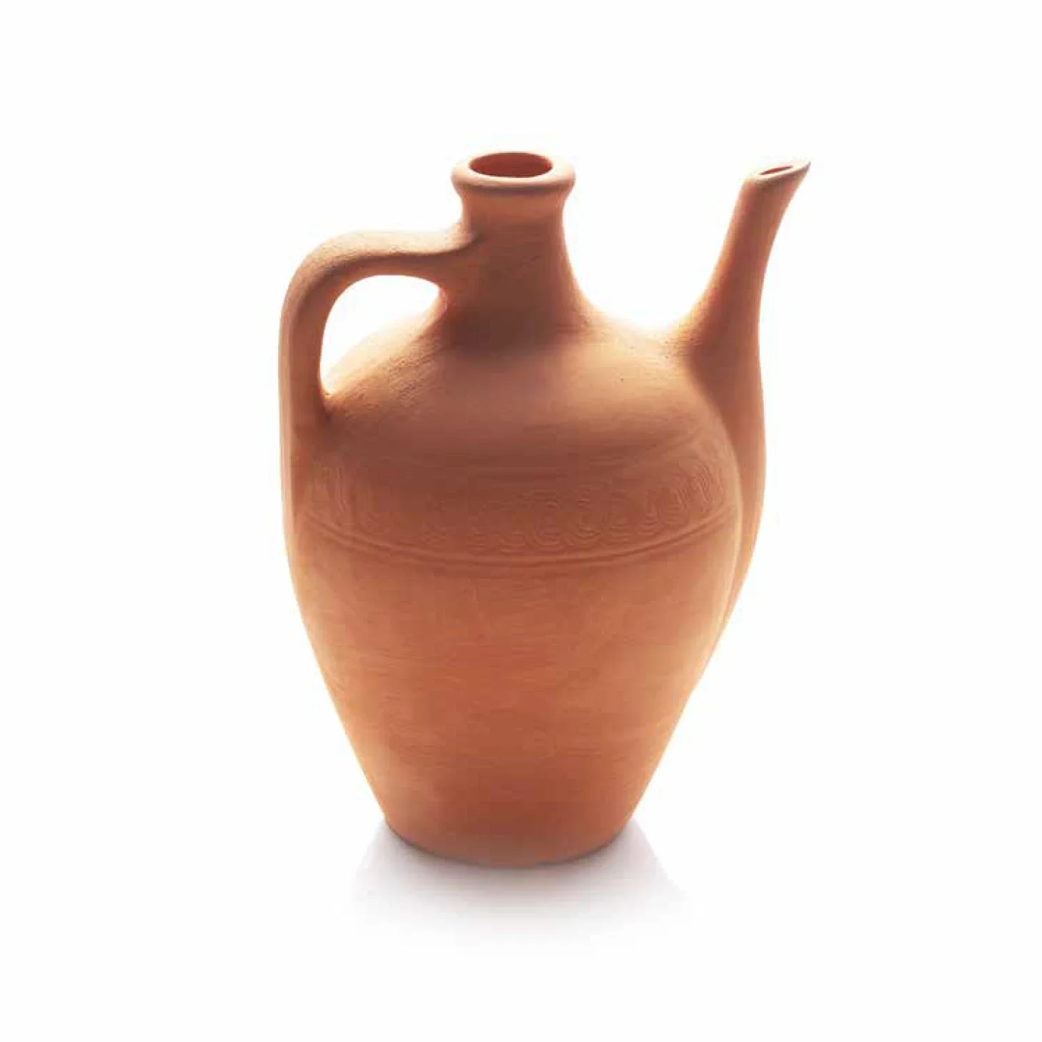 صنع يدوي بمقبض 18 * 25 سم، (طبيعي بالكامل، غير مزجج)، 1 قطعة