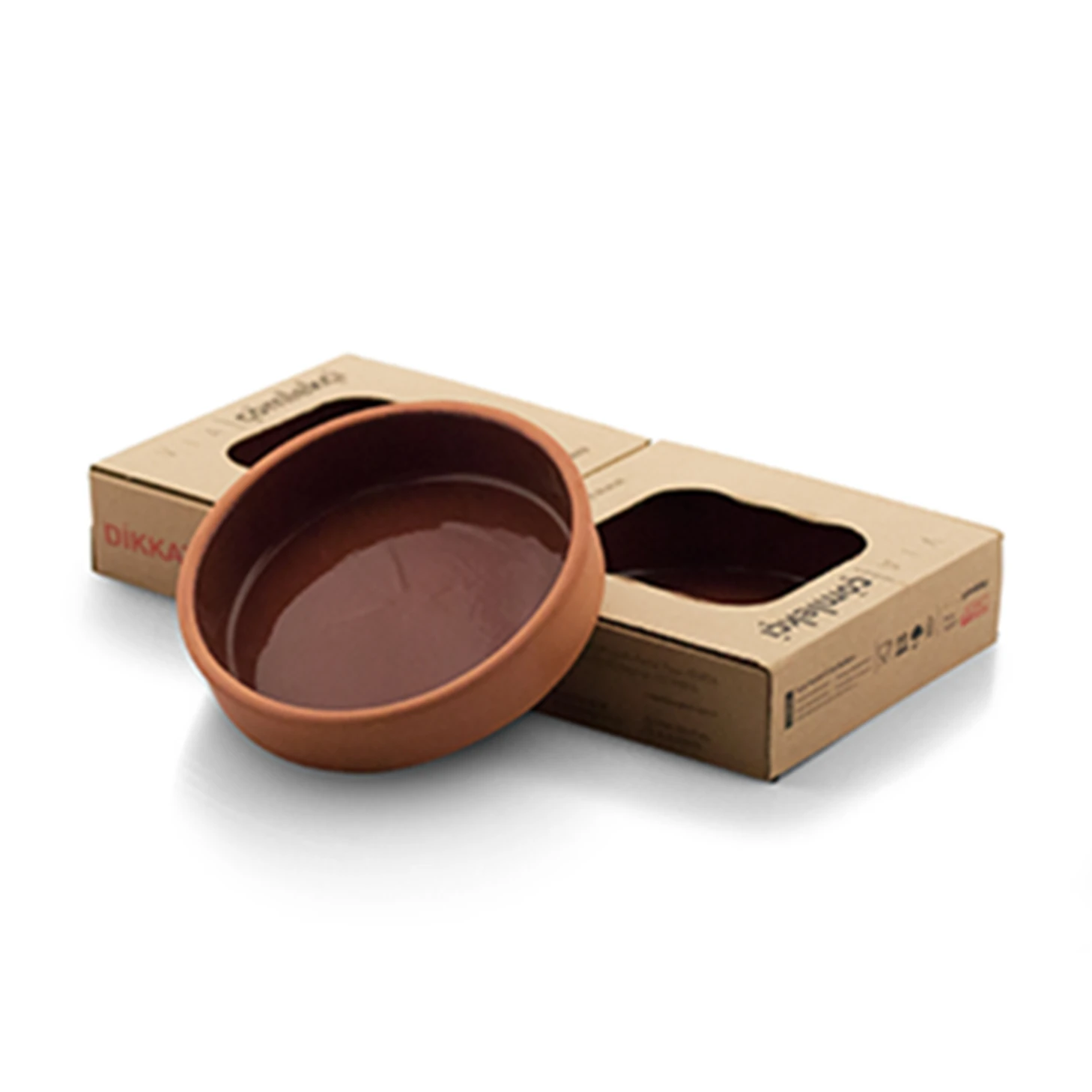 rumeli - round bowl, 16*4 cm, (inner brown glazed), 2 pcs set, gift box