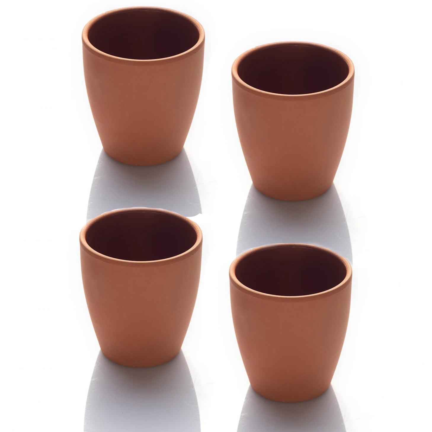 tarsus - cup 330 ml, 9*9,5 cm, (inner brown glazed), 4 pcs set, shrink film