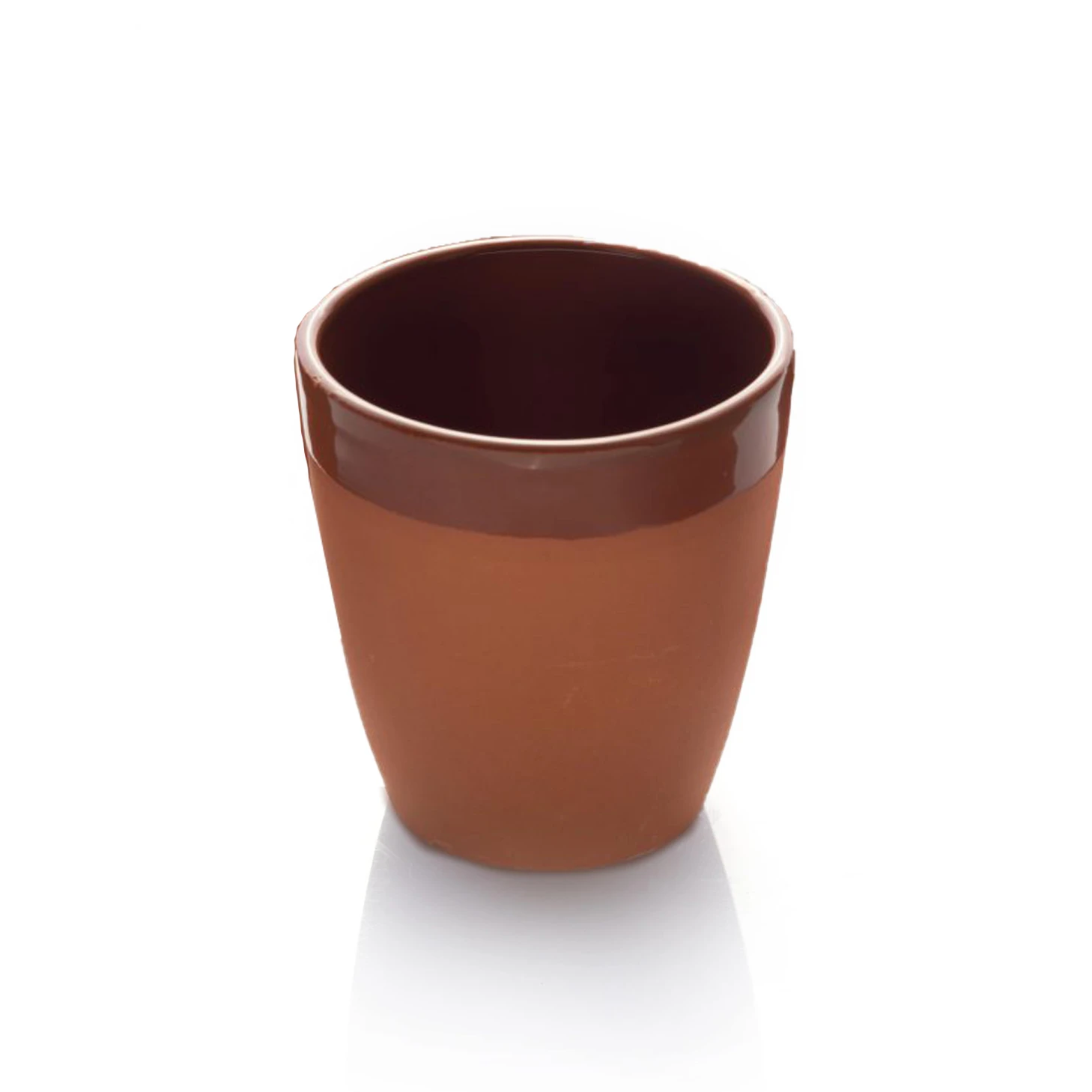 tarsus - cup 330 ml, 9*9,5 cm, (inner & half outer brown glazed), 1 pcs